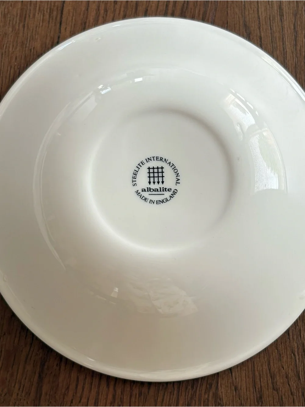 Steelite ALBALITE soup salad bowl set white blue rim England